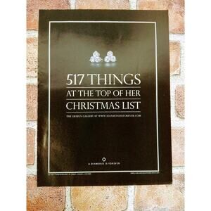 Diamond is Forever - 517 Things‎ At Top of Her Xmas List - 2001 Vtg PRINT AD